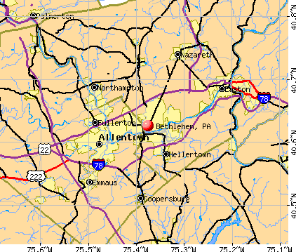 Bethlehem, PA map