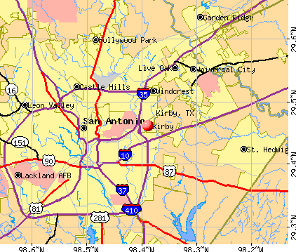 Kirby, TX map