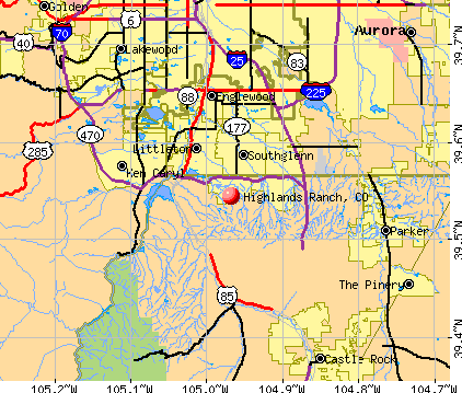 Highlands Ranch, CO map