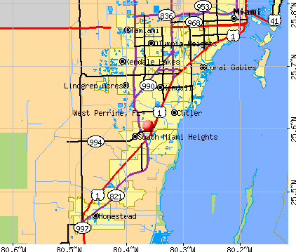 West Perrine, FL map