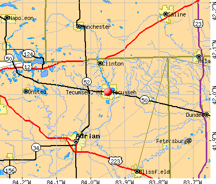 Tecumseh, MI map