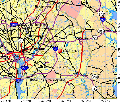 Lake Arbor, MD map