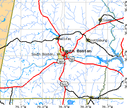 South Boston, VA map