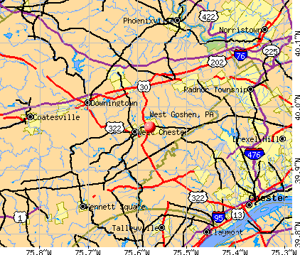 West Goshen, PA map