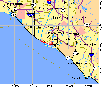 Newport Beach, CA map