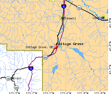 Cottage Grove, OR map
