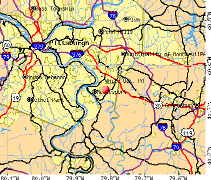 White Oak, PA map