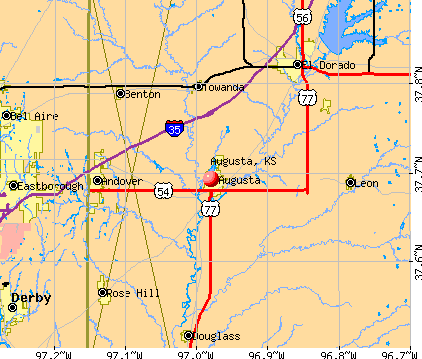 Augusta, KS map