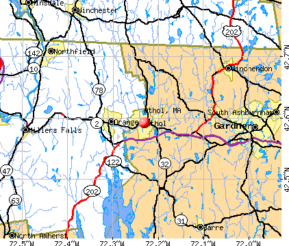Athol, MA map