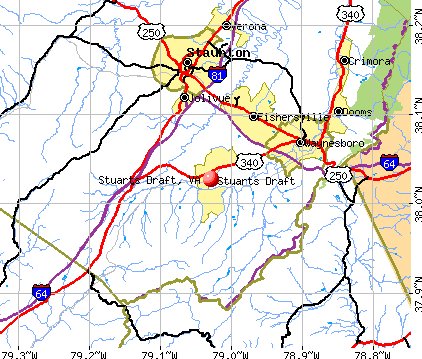 Stuarts Draft, VA map
