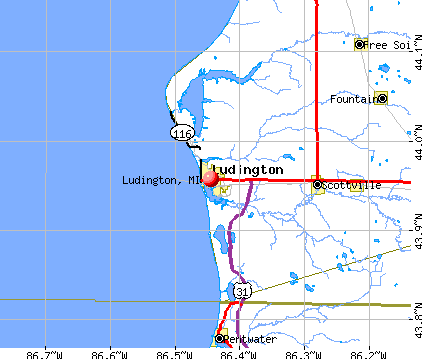 Ludington, MI map