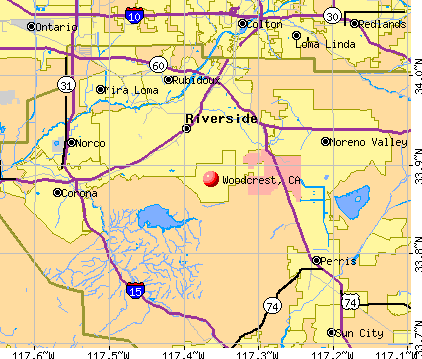 Woodcrest, CA map