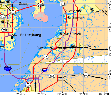 Ruskin, FL map