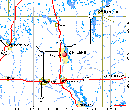Rice Lake, WI map