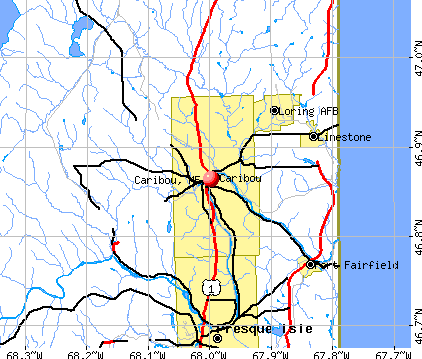 Caribou, ME map