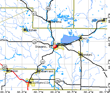 Shawano, WI map