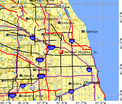 Harwood Heights, IL map
