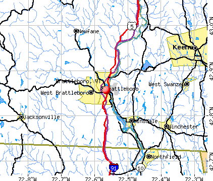 Brattleboro, VT map