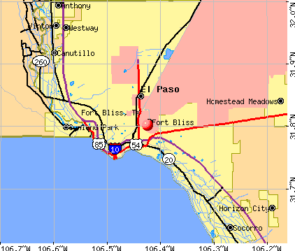 Fort Bliss, TX map