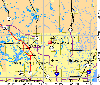 Rochester Hills, MI map