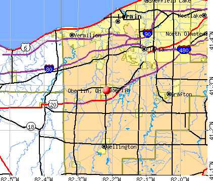 Oberlin, OH map