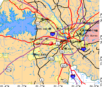 Oak Grove, SC map