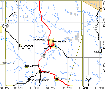 Decorah, IA map