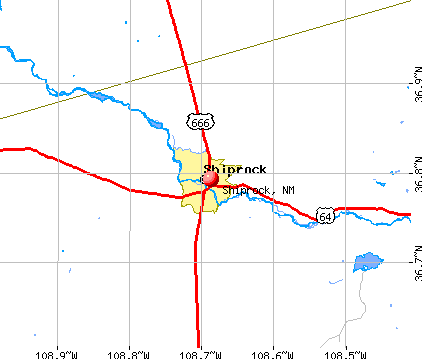 Shiprock, NM map