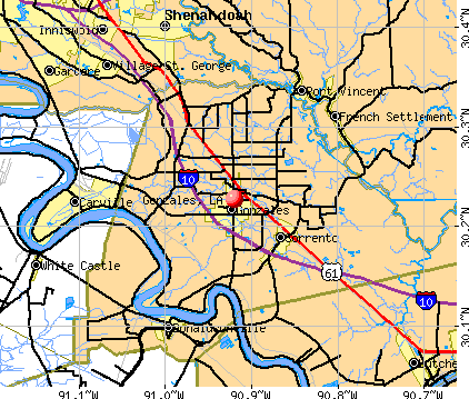 Gonzales, LA map