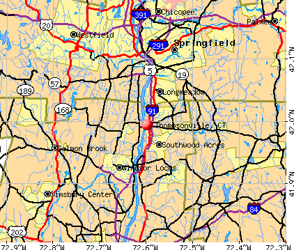Thompsonville, CT map