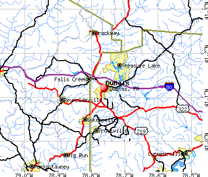 DuBois, PA map