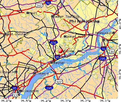 Folsom, PA map