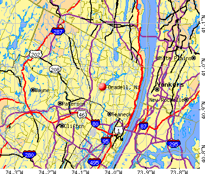 Oradell, NJ map