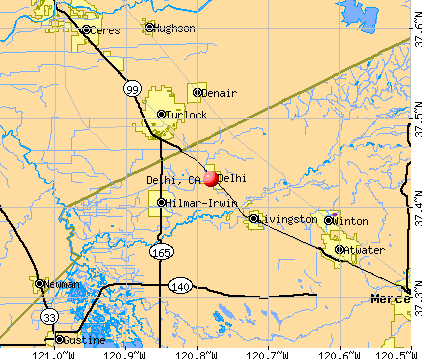 Delhi, CA map