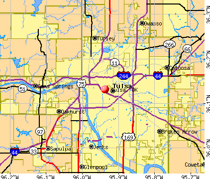 Tulsa, OK map. General Map; Google Map; MSN Map