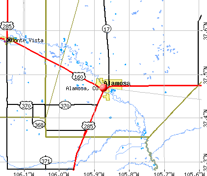 Alamosa, CO map
