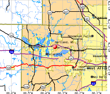Hartland, WI map