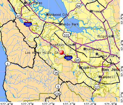 Los Altos Hills, CA map