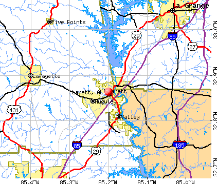 Lanett, AL map