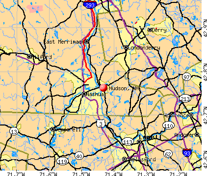 Hudson, NH map