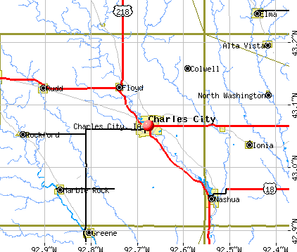 Charles City, IA map