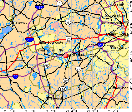 Framingham, MA map