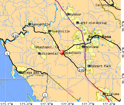 Sebastopol, CA map