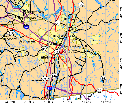 Rensselaer, NY map