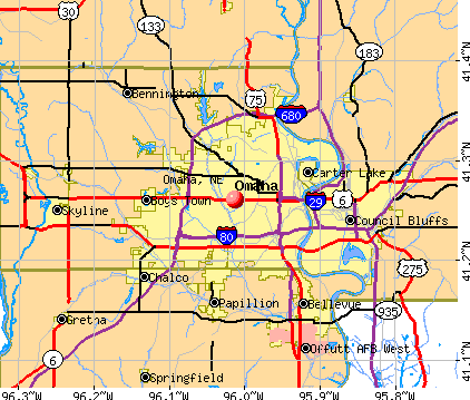 Omaha, NE map