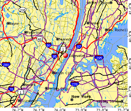 Edgewater, NJ map