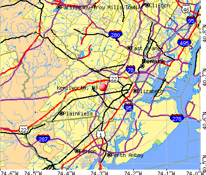 Kenilworth, NJ map