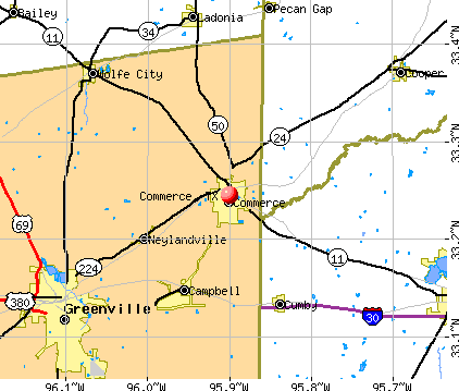 Commerce, TX map
