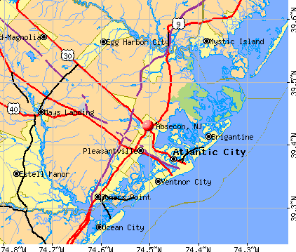 Absecon, NJ map