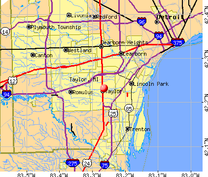 Taylor, MI map